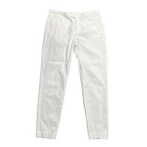 ATM White Cotton Stretch‎ Pants Women Slim Straight Minimalist Sz 4 Stretch Work